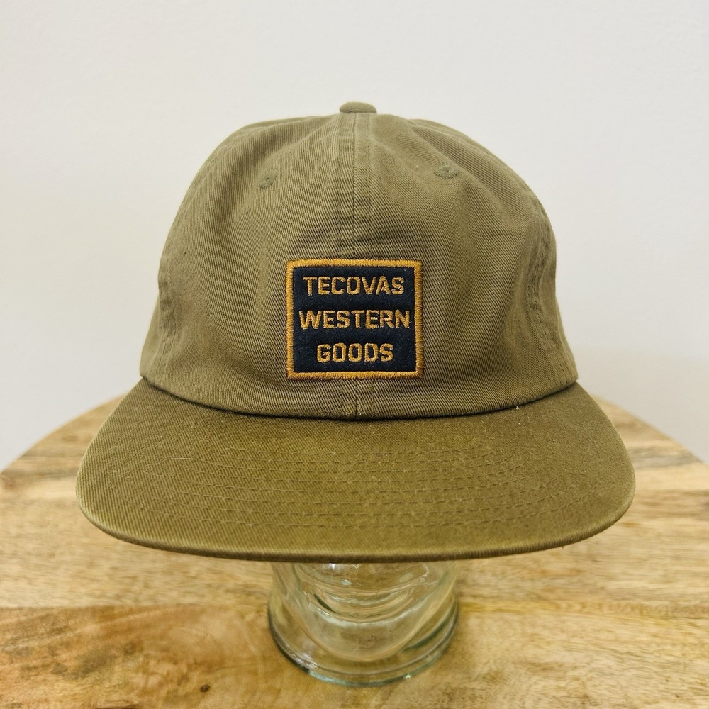 Tecovas Western Goods Low Profile Patch Dad Hat Adjustable Leather Strap Green